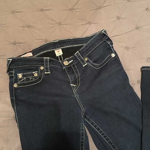 True Religion Dark Blue Jeans. Size 29.  Halle Mid-Rise Super Skinny. - Picture 2 of 4